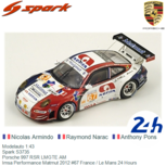 Modelauto 1:43 | Spark S3735 | Porsche 997 RSR LMGTE AM | Imsa Performance Matmut 2012 #67 France / Le Mans 24 Hours Modelauto 1:43 | Spark S3735 | Porsche 997 RSR LMGTE AM | Imsa Performance Matmut 2012 #67 France / Le Mans 24 Hours