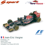 Modelauto 1:43 | Spark S3061 | Toro Rosso STR8 | Schuderia Toro Rosso 2013 #18 Modelauto 1:43 | Spark S3061 | Toro Rosso STR8 | Schuderia Toro Rosso 2013 #18