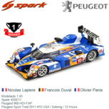Modelauto 1:43 | Spark 43SE11 | Peugeot 908 HDI-FAP | Peugeot Sport Total 2011 #10 USA / Sebring / 12 Hours Modelauto 1:43 | Spark 43SE11 | Peugeot 908 HDI-FAP | Peugeot Sport Total 2011 #10 USA / Sebring / 12 Hours