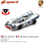 Modelauto 1:43 | Spark 43SE71 | Porsche 917 1971 #3 USA / Sebring / 12 Hours Modelauto 1:43 | Spark 43SE71 | Porsche 917 1971 #3 USA / Sebring / 12 Hours