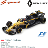 Modelauto 1:43 | Spark S5055 | Renault R.S.17 | Renault Sport F1 2017 #46 Hongarijë / Hungaroring Modelauto 1:43 | Spark S5055 | Renault R.S.17 | Renault Sport F1 2017 #46 Hongarijë / Hungaroring