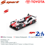 Modelauto 1:43 | Spark S7006 | Toyota TS050 Hybrid LMP-1 | Toyota Gazoo Racing 2018 #7 France / Le Mans 24 Hours Modelauto 1:43 | Spark S7006 | Toyota TS050 Hybrid LMP-1 | Toyota Gazoo Racing 2018 #7 France / Le Mans 24 Hours