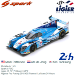 Modelauto 1:43 | Spark S7012 | Ligier JS P217 Gibson LMP2 | Algarve Pro Racing 2018 #25 France / Le Mans 24 Hours Modelauto 1:43 | Spark S7012 | Ligier JS P217 Gibson LMP2 | Algarve Pro Racing 2018 #25 France / Le Mans 24 Hours