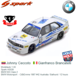 Modelauto 1:43 | Spark AS030 | BMW M3 Class 2 | BMW Motorsport - CiBiEmme 1987 #42 Australia / Bathurst / 12 hours Modelauto 1:43 | Spark AS030 | BMW M3 Class 2 | BMW Motorsport - CiBiEmme 1987 #42 Australia / Bathurst / 12 hours