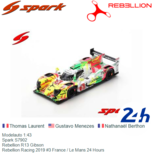 Modelauto 1:43 | Spark S7902 | Rebellion R13 Gibson | Rebellion Racing 2019 #3 France / Le Mans 24 Hours Modelauto 1:43 | Spark S7902 | Rebellion R13 Gibson | Rebellion Racing 2019 #3 France / Le Mans 24 Hours