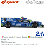 Modelauto 1:43 | Spark S7924 | Dallara P217 Gibson LMP2 | Cetilar Racing Villorba Corse 2019 #47 France / Le Mans 24 Hours Modelauto 1:43 | Spark S7924 | Dallara P217 Gibson LMP2 | Cetilar Racing Villorba Corse 2019 #47 France / Le Mans 24 Hours