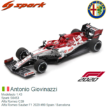 Modelauto 1:43 | Spark S6453 | Alfa Romeo C39 | Alfa Romeo Sauber F1 2020 #99 Spain / Barcelona Modelauto 1:43 | Spark S6453 | Alfa Romeo C39 | Alfa Romeo Sauber F1 2020 #99 Spain / Barcelona