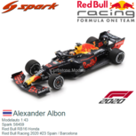 Modelauto 1:43 | Spark S6459 | Red Bull RB16 Honda | Red Bull Racing 2020 #23 Spain / Barcelona Modelauto 1:43 | Spark S6459 | Red Bull RB16 Honda | Red Bull Racing 2020 #23 Spain / Barcelona