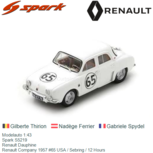 Modelauto 1:43 | Spark S5219 | Renault Dauphine | Renault Company 1957 #65 USA / Sebring / 12 Hours Modelauto 1:43 | Spark S5219 | Renault Dauphine | Renault Company 1957 #65 USA / Sebring / 12 Hours