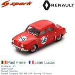 Modelauto 1:43 | Spark S5220 | Renault Dauphine | Renault Company 1957 #66 USA / Sebring / 12 Hours Modelauto 1:43 | Spark S5220 | Renault Dauphine | Renault Company 1957 #66 USA / Sebring / 12 Hours