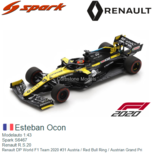Modelauto 1:43 | Spark S6467 | Renault R.S.20 | Renault DP World F1 Team 2020 #31 Austria / Red Bull Ring / Austrian Grand Pri Modelauto 1:43 | Spark S6467 | Renault R.S.20 | Renault DP World F1 Team 2020 #31 Austria / Red Bull Ring / Austrian Grand Pri
