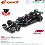 Modelauto 1:43 | Spark S6477 | Mercedes AMG F1 W11 EQ Performance | Mercedes AMG F1 Team 2020 #44 Britain / Silverstone / British Grand Prix Modelauto 1:43 | Spark S6477 | Mercedes AMG F1 W11 EQ Performance | Mercedes AMG F1 Team 2020 #44 Britain / Silverstone / British Grand Prix