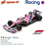 Modelauto 1:43 | Spark S6464 | Racing Point RP20 | Racing Point 2020 #11 Spain / Barcelona Modelauto 1:43 | Spark S6464 | Racing Point RP20 | Racing Point 2020 #11 Spain / Barcelona