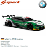 Modelauto 1:43 | Spark SG661 | BMW M4 DTM | Team RMG 2020 #11 Germany / Hockenheim Modelauto 1:43 | Spark SG661 | BMW M4 DTM | Team RMG 2020 #11 Germany / Hockenheim