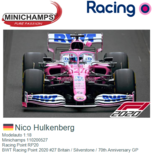 Modelauto 1:18 | Minichamps 110200527 | Racing Point RP20 | BWT Racing Point 2020 #27 Britain / Silverstone / 70th Anniversary GP Modelauto 1:18 | Minichamps 110200527 | Racing Point RP20 | BWT Racing Point 2020 #27 Britain / Silverstone / 70th Anniversary GP