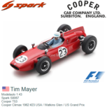 Modelauto 1:43 | Spark S8067 | Cooper T53 | Cooper Climax 1962 #23 USA / Watkins Glen / US Grand Prix Modelauto 1:43 | Spark S8067 | Cooper T53 | Cooper Climax 1962 #23 USA / Watkins Glen / US Grand Prix