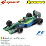 Modelauto 1:43 | Spark S8078 | Jordan 191 Ford | Jordan 1991 #33 Canada / Circuit Gilles Villeneuve Modelauto 1:43 | Spark S8078 | Jordan 191 Ford | Jordan 1991 #33 Canada / Circuit Gilles Villeneuve