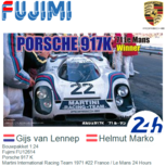 Bouwpakket 1:24 | Fujimi FU12614 | Porsche 917 K | Martini International Racing Team 1971 #22 France / Le Mans 24 Hours Bouwpakket 1:24 | Fujimi FU12614 | Porsche 917 K | Martini International Racing Team 1971 #22 France / Le Mans 24 Hours