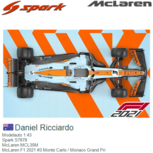 Modelauto 1:43 | Spark S7678 | McLaren MCL35M | McLaren F1 2021 #3 Monte Carlo / Monaco Grand Pri Modelauto 1:43 | Spark S7678 | McLaren MCL35M | McLaren F1 2021 #3 Monte Carlo / Monaco Grand Pri
