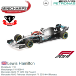 Modelauto 1:18 | Minichamps 110190644 | Mercedes AMG F1 W10 EQ Power+ | Mercedes AMG Petronas Motorsport F1 2019 #44 Monaco Modelauto 1:18 | Minichamps 110190644 | Mercedes AMG F1 W10 EQ Power+ | Mercedes AMG Petronas Motorsport F1 2019 #44 Monaco