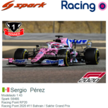 Modelauto 1:43 | Spark S6485 | Racing Point RP20 | Racing Point 2020 #11 Bahrain / Sakhir Grand Prix Modelauto 1:43 | Spark S6485 | Racing Point RP20 | Racing Point 2020 #11 Bahrain / Sakhir Grand Prix