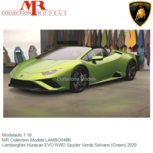 Modelauto 1:18 | MR Collection Models LAMBO046B | Lamborghini Huracan EVO RWD Spyder Verde Selvans (Green) 2020 Modelauto 1:18 | MR Collection Models LAMBO046B | Lamborghini Huracan EVO RWD Spyder Verde Selvans (Green) 2020
