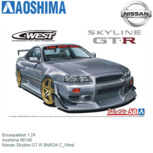 Bouwpakket 1:24 | Aoshima 06149 | Nissan Skyline GT-R BNR34 C_West Bouwpakket 1:24 | Aoshima 06149 | Nissan Skyline GT-R BNR34 C_West