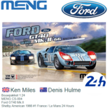 Bouwpakket 1:24 | MENG CS-004 | Ford GT40 Mk.II | Shelby American 1966 #1 France / Le Mans 24 Hours Bouwpakket 1:24 | MENG CS-004 | Ford GT40 Mk.II | Shelby American 1966 #1 France / Le Mans 24 Hours