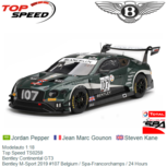 Modelauto 1:18 | Top Speed TS0259 | Bentley Continental GT3 | Bentley M-Sport 2019 #107 Belgium / Spa-Francorchamps / 24 Hours Modelauto 1:18 | Top Speed TS0259 | Bentley Continental GT3 | Bentley M-Sport 2019 #107 Belgium / Spa-Francorchamps / 24 Hours