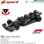 Modelauto 1:43 | Spark S6488 | Mercedes AMG F1 W11 EQ Performance | Mercedes AMG F1 Team 2020 #44 Turkey / Turkish Grand Prix Modelauto 1:43 | Spark S6488 | Mercedes AMG F1 W11 EQ Performance | Mercedes AMG F1 Team 2020 #44 Turkey / Turkish Grand Prix