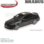 Modelauto 1:87 | Minichamps 870038600 | Brabus 600 Zwart 2015 Modelauto 1:87 | Minichamps 870038600 | Brabus 600 Zwart 2015
