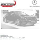 Modelauto 1:87 | Minichamps 870038302 | Mercedes Benz AMG S63 Limousine Zilver 2017 Modelauto 1:87 | Minichamps 870038302 | Mercedes Benz AMG S63 Limousine Zilver 2017