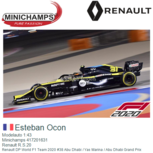 Modelauto 1:43 | Minichamps 417201631 | Renault R.S.20 | Renault DP World F1 Team 2020 #38 Abu Dhabi / Yas Marina / Abu Dhabi Grand Prix Modelauto 1:43 | Minichamps 417201631 | Renault R.S.20 | Renault DP World F1 Team 2020 #38 Abu Dhabi / Yas Marina / Abu Dhabi Grand Prix