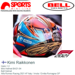 Helm 1:2 | Mini Helmet BH21-04 | Bell Helmet | Alfa Romeo Racing 2021 #7 Italy / Imola / Emilia Romagna GP Helm 1:2 | Mini Helmet BH21-04 | Bell Helmet | Alfa Romeo Racing 2021 #7 Italy / Imola / Emilia Romagna GP