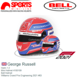 Helm 1:2 | Mini Helmet 4100109 | Bell Helmet | Williams Grand Prix Engineering 2021 #63 Helm 1:2 | Mini Helmet 4100109 | Bell Helmet | Williams Grand Prix Engineering 2021 #63