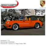 Modelauto 1:18 | Minichamps 100063064 | Porsche 911 Carrera 3.2 Targa Oranje 1983 Modelauto 1:18 | Minichamps 100063064 | Porsche 911 Carrera 3.2 Targa Oranje 1983