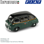 Modelauto 1:43 | Brumm R251C | Fiat 600 Multipla Taxi de Roma 1956 Italy Modelauto 1:43 | Brumm R251C | Fiat 600 Multipla Taxi de Roma 1956 Italy