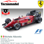 Modelauto 1:18 | Tecnomodel TM18201B | Ferrari 156-85 F1 | Scuderia Ferrari 1985 #27 Canada / Circuit Gilles Villeneuve Modelauto 1:18 | Tecnomodel TM18201B | Ferrari 156-85 F1 | Scuderia Ferrari 1985 #27 Canada / Circuit Gilles Villeneuve