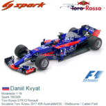 Modelauto 1:18 | Spark 18S309 | Toro Rosso STR12 Renault | Scuderia Toro Rosso 2017 #26 Australië / Melbourne / Calder Park Modelauto 1:18 | Spark 18S309 | Toro Rosso STR12 Renault | Scuderia Toro Rosso 2017 #26 Australië / Melbourne / Calder Park