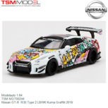 Modelauto 1:64 | TSM MGT00244 | Nissan GT-R R35 Type 2 LBWK Kuma Graffiti 2019 Modelauto 1:64 | TSM MGT00244 | Nissan GT-R R35 Type 2 LBWK Kuma Graffiti 2019