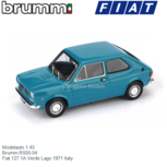 Modelauto 1:43 | Brumm R500-04 | Fiat 127 1A Verde Lago 1971 Italy Modelauto 1:43 | Brumm R500-04 | Fiat 127 1A Verde Lago 1971 Italy