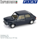 Modelauto 1:43 | Brumm R500-07 | Fiat 127 1A Bleu Scuro 1971 Italy Modelauto 1:43 | Brumm R500-07 | Fiat 127 1A Bleu Scuro 1971 Italy