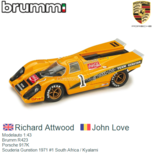 Modelauto 1:43 | Brumm R423 | Porsche 917K | Scuderia Gunstion 1971 #1 South Africa / Kyalami Modelauto 1:43 | Brumm R423 | Porsche 917K | Scuderia Gunstion 1971 #1 South Africa / Kyalami