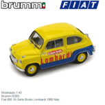 Modelauto 1:43 | Brumm R583 | Fiat 600 1A Serie Brodo Lombardi 1960 Italy Modelauto 1:43 | Brumm R583 | Fiat 600 1A Serie Brodo Lombardi 1960 Italy