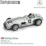 Modelauto 1:43 | Brumm R072C-CH | Mercedes Benz W196 1955 #1 Britain / British Grand Prix Modelauto 1:43 | Brumm R072C-CH | Mercedes Benz W196 1955 #1 Britain / British Grand Prix