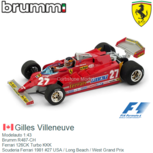 Modelauto 1:43 | Brumm R487-CH | Ferrari 126CK Turbo KKK | Scuderia Ferrari 1981 #27 USA / Long Beach / West Grand Prix Modelauto 1:43 | Brumm R487-CH | Ferrari 126CK Turbo KKK | Scuderia Ferrari 1981 #27 USA / Long Beach / West Grand Prix