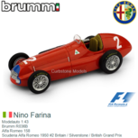 Modelauto 1:43 | Brumm R036B | Alfa Romeo 158 | Scuderia Alfa Romeo 1950 #2 Britain / Silverstone / British Grand Prix Modelauto 1:43 | Brumm R036B | Alfa Romeo 158 | Scuderia Alfa Romeo 1950 #2 Britain / Silverstone / British Grand Prix