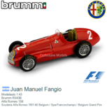 Modelauto 1:43 | Brumm R043B | Alfa Romeo 158 | Scuderia Alfa Romeo 1951 #2 Belgium / Spa-Francorchamps / Belgium Grand Pirx Modelauto 1:43 | Brumm R043B | Alfa Romeo 158 | Scuderia Alfa Romeo 1951 #2 Belgium / Spa-Francorchamps / Belgium Grand Pirx