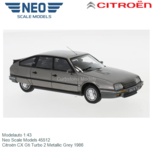 Modelauto 1:43 | Neo Scale Models 45512 | Citroën CX Gti Turbo 2 Metallic Grey 1986 Modelauto 1:43 | Neo Scale Models 45512 | Citroën CX Gti Turbo 2 Metallic Grey 1986