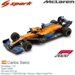 Modelauto 1:43 | Spark S6481 | McLaren MCL35 | McLaren F1 2020 #55 Italy / Monza / Italian Grand Prix Modelauto 1:43 | Spark S6481 | McLaren MCL35 | McLaren F1 2020 #55 Italy / Monza / Italian Grand Prix